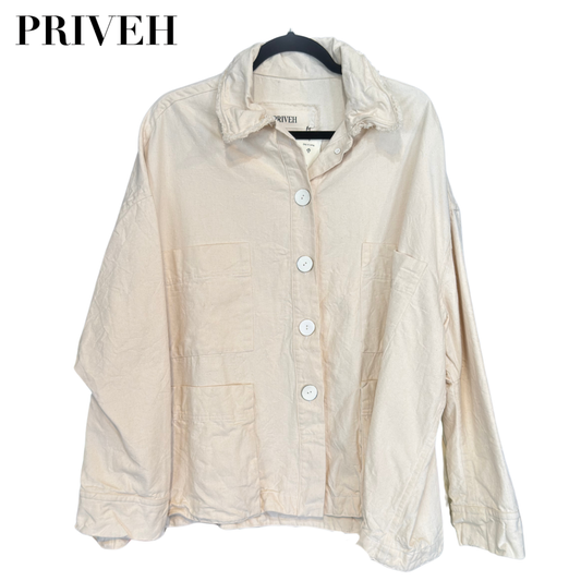 Priveh Long Sleeve Jacket in Natural