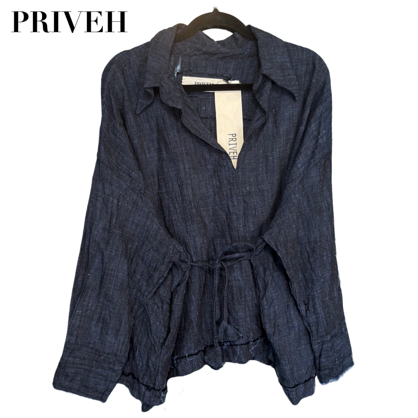 Priveh Long Sleeve Blouse in Color Night