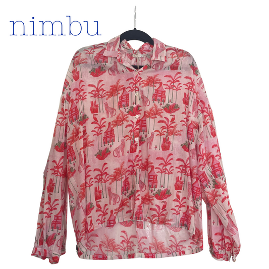 Nimbu Naya Button Up in Chita Red