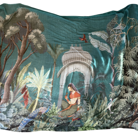 Ottotredici 813 Forest Temple Printed Scarf