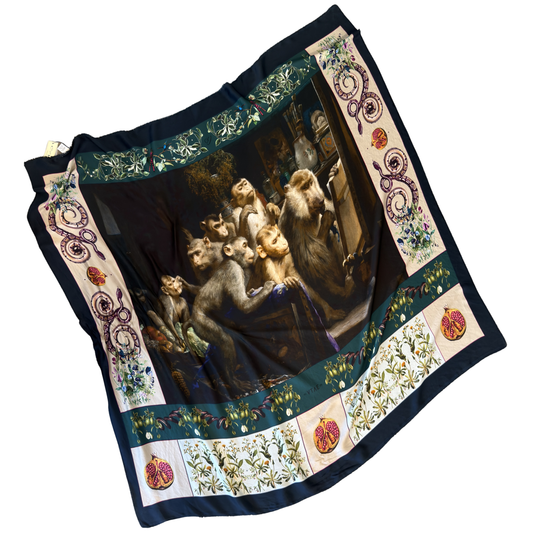 Controfigura Monkey Print in Satin Silk