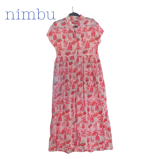 Nimbu Golda Dress in Chita Red