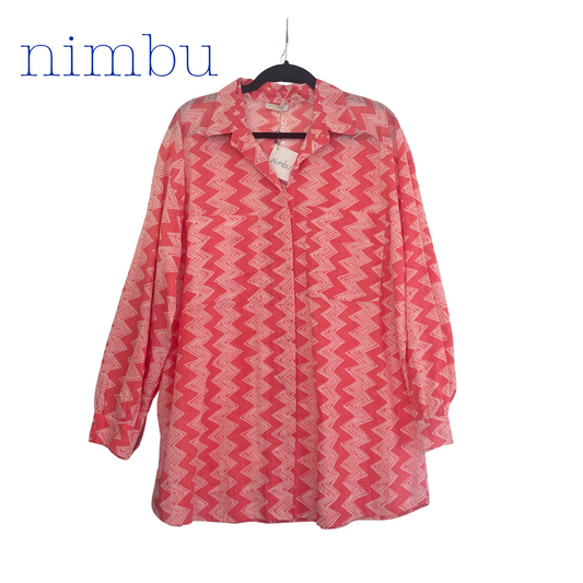 Nimbu Zuona Button Up In Shibory Rose
