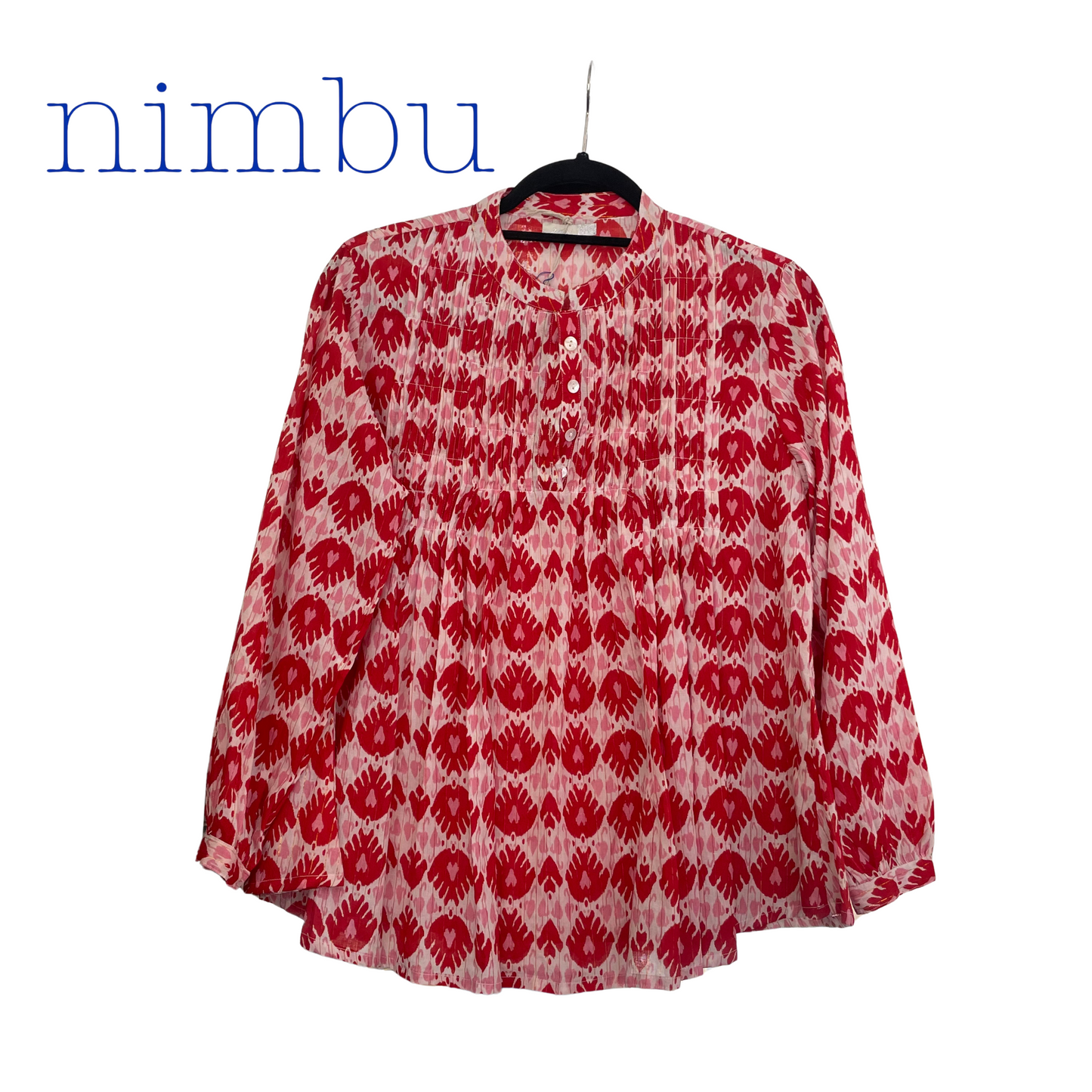 Nimbu Arhat Blouse in Ikat Red