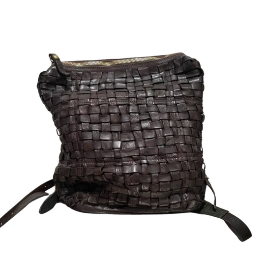 Campomaggi Woven Leather Backpack in Moro